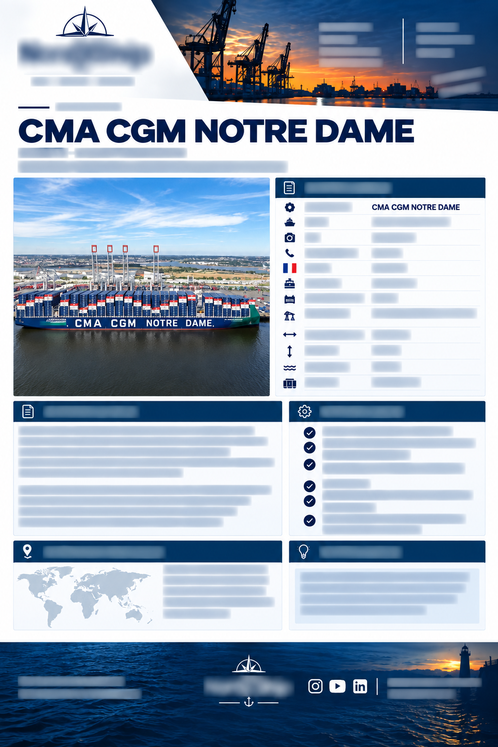 Fiche maritime - CMA CGM Notre Dame
